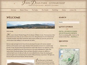 Screenshot of the new John Dean Park website